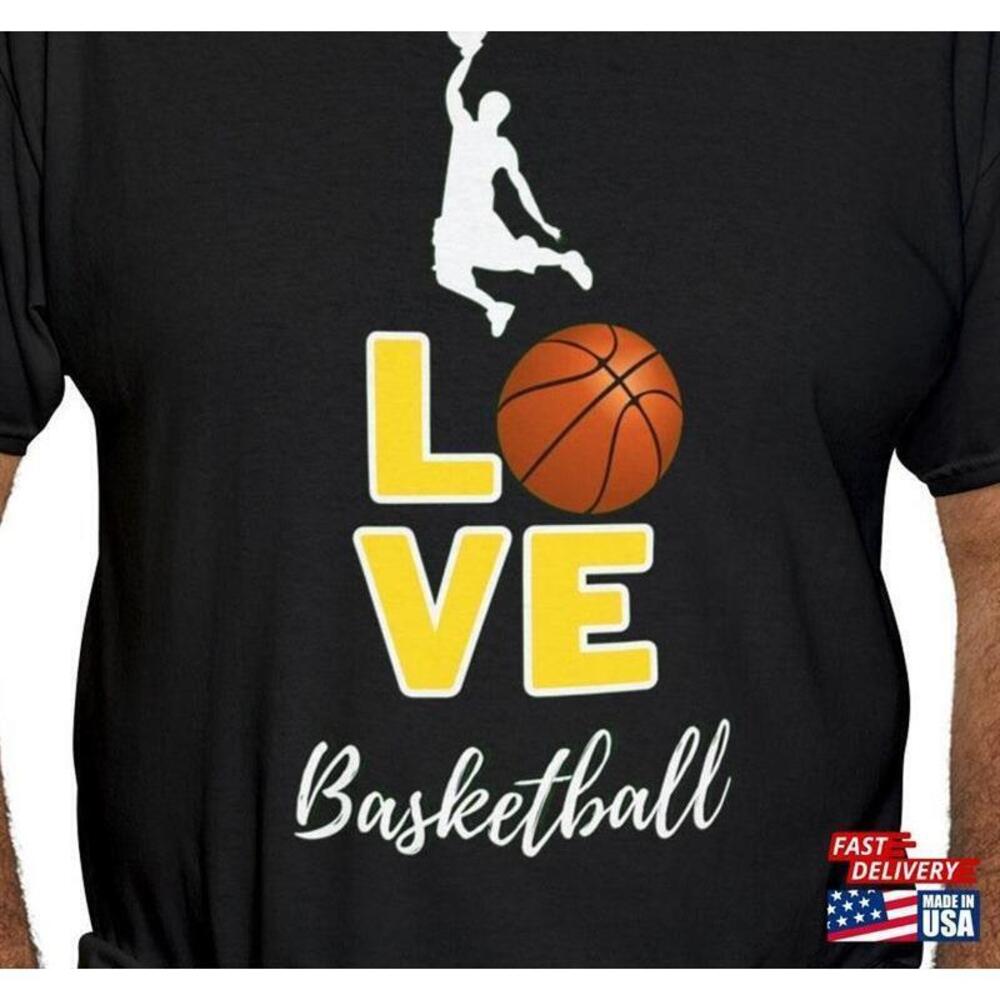I Love Basketball Mens Basket Ball Fan Tshirt Sport Lover Unisex